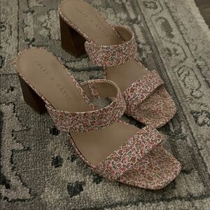 Kelly & Katie Pink Floral Heeled Sandals